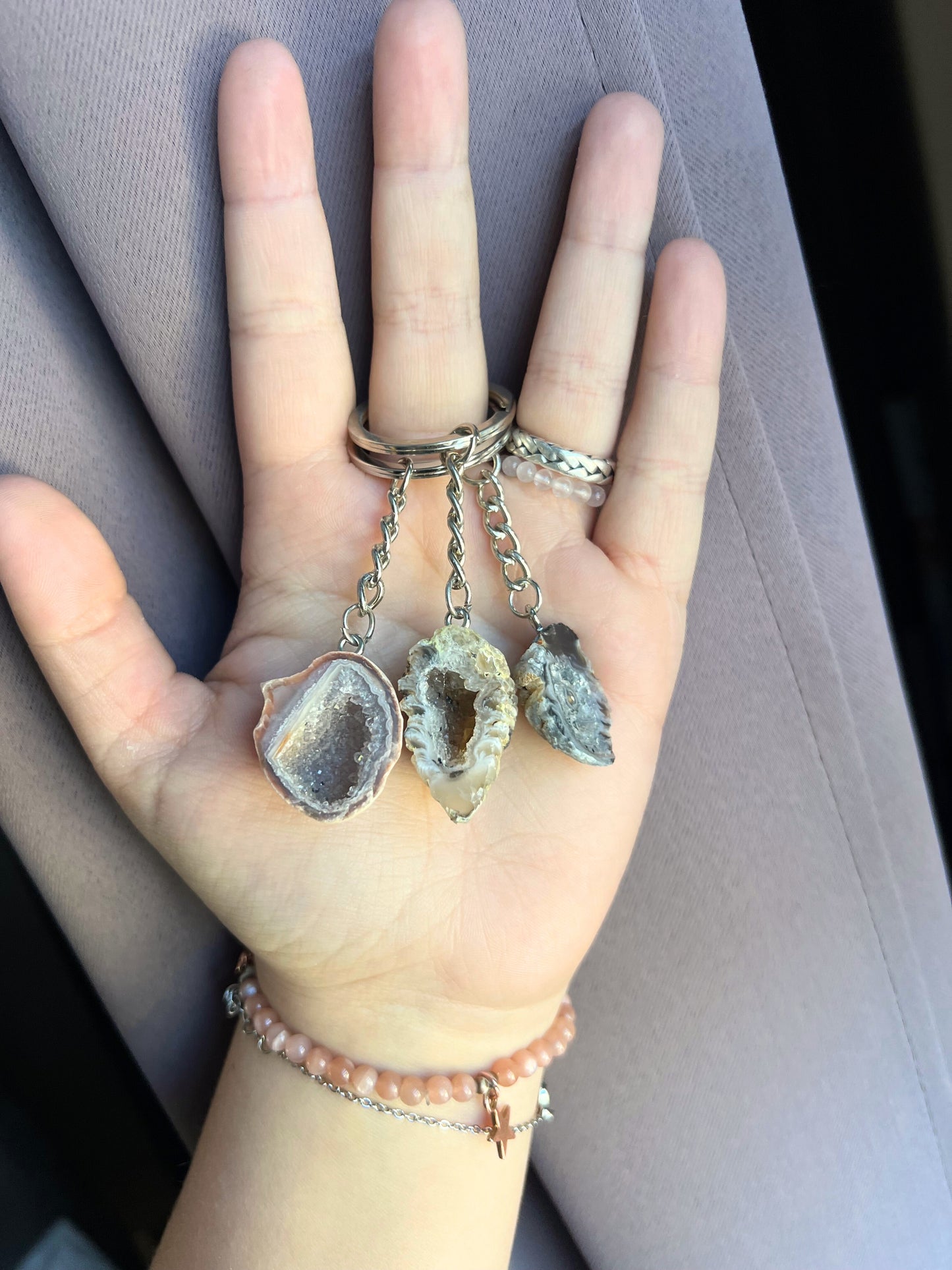 Agaat Geode Sleutelhanger – Bescherming & Aarding voor onderweg